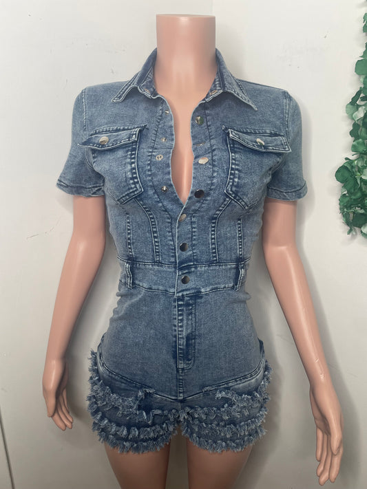 Miss Thing Jean Romper