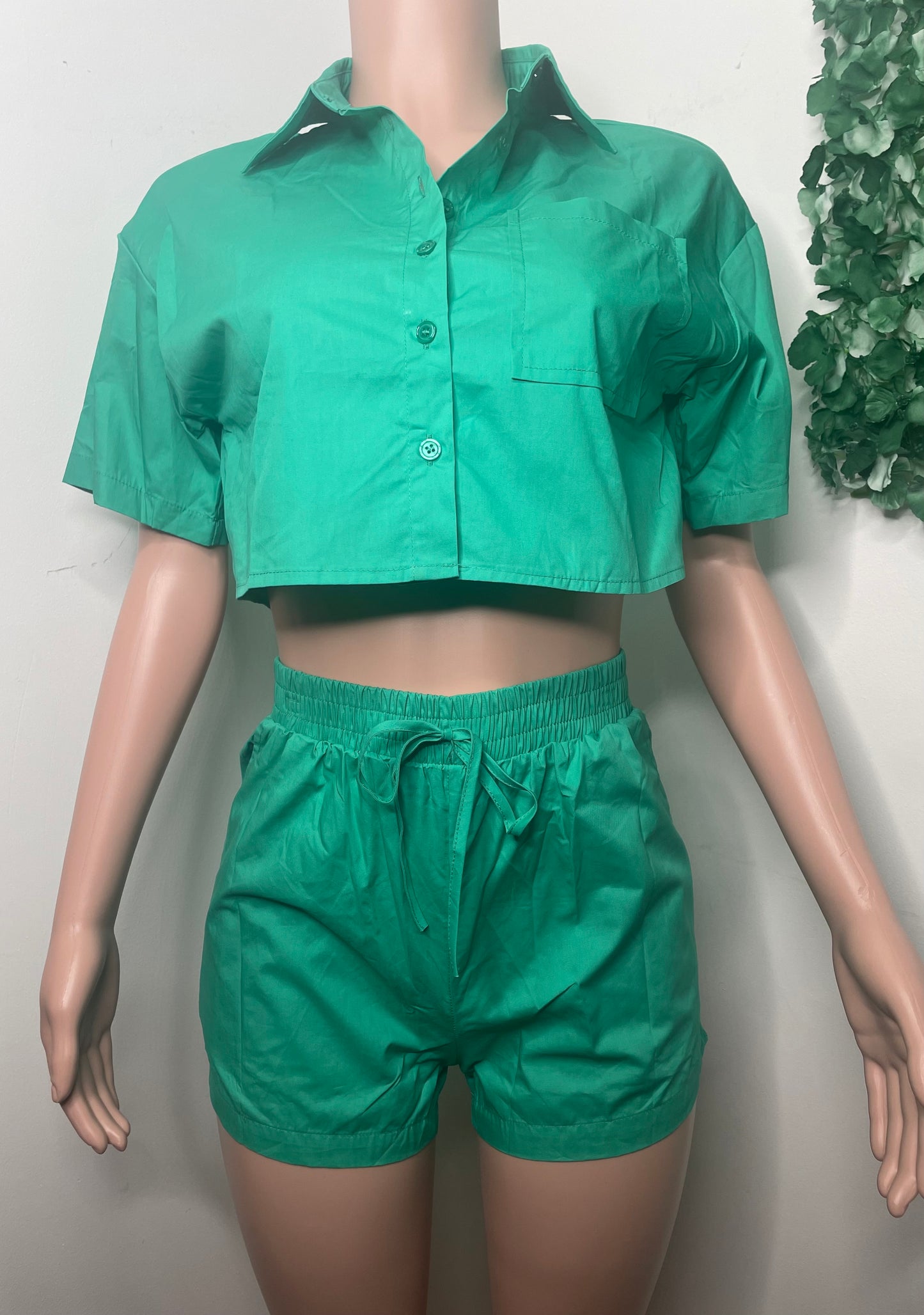 Spring Fling 2 Piece Set (Cyan Green)