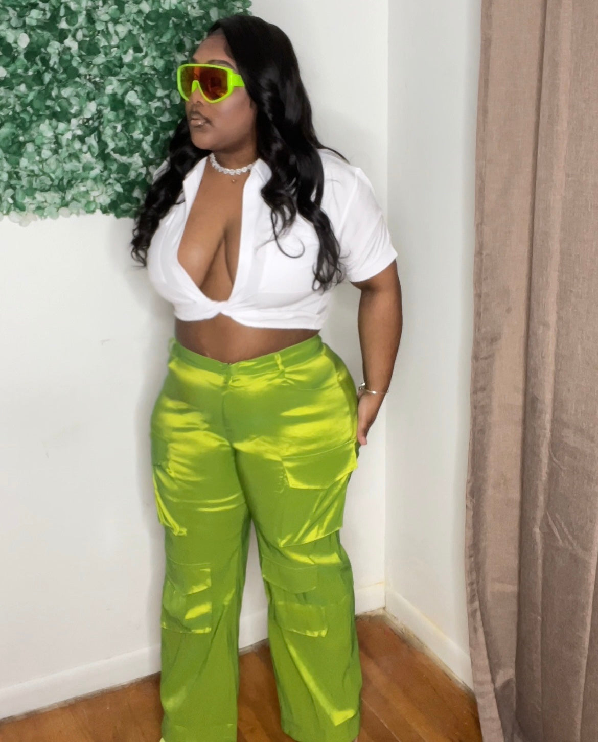 Rich Girl Cargo Pants (Slime Green)