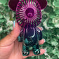 Metallic Teddy Bear Fan (Fuchsia/Teal)