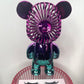 Metallic Teddy Bear Fan (Fuchsia/Teal)